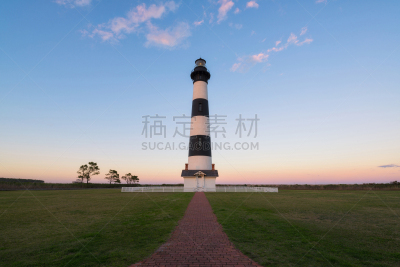 博得岛灯塔,小路,砖,老马海滩,北卡罗来纳,沼泽,天空,水平画幅,无人,时间