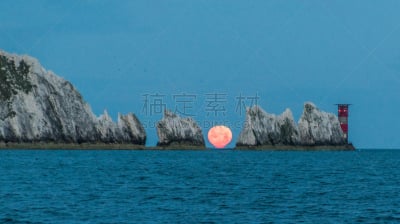 月光背景,针状峰,在之后,水,留白,水平画幅,无人,月亮,海峡,英格兰