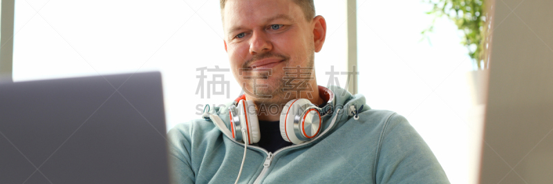学生,男性美,男性,电子邮件,耳麦,信函,技术,现代,办公室,信箱格式