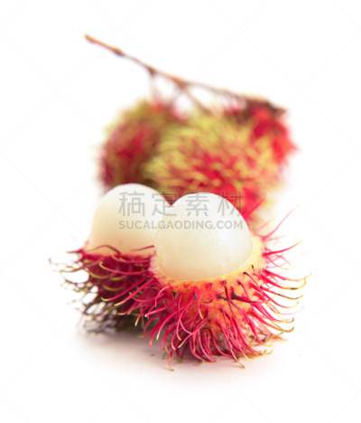 红毛丹,白色背景,自然,有机食品,红色,清新,垂直画幅,食品,图像,甜点心