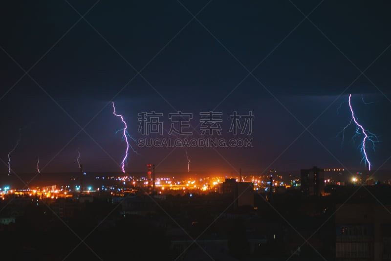 雷雨,城市,电,自然美,闪光灯照明,背景,超大号,能力,摄影,闪电