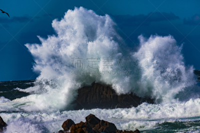 海洋,水,天空,卡麦尔,水平画幅,云,岩层,户外,太平洋丛林镇,巨石