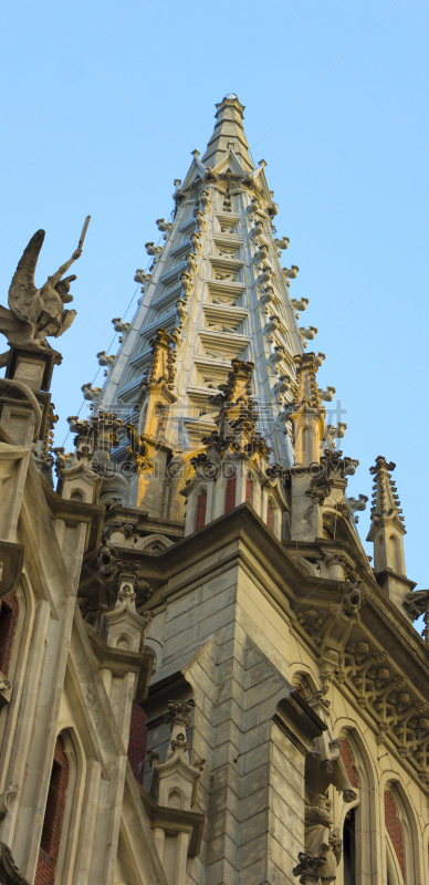 建筑,哥特式风格,建筑外部,垂直画幅,霍亨索伦桥,古老的,居住区