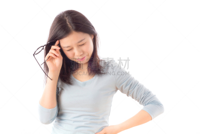 亚洲,悲哀,女孩,美,留白,头痛,四肢,人的头部,水平画幅,仿旧磨损的效果