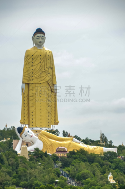 缅甸,蒙雅,佛,曼德勒,垂直画幅,修道院,寺庙,无人,雕像,摄影