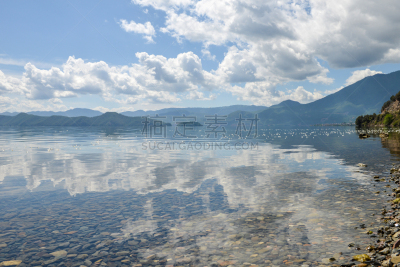 泸沽湖,丽江,风景,水,天空,水平画幅,无人,夏天,户外,湖