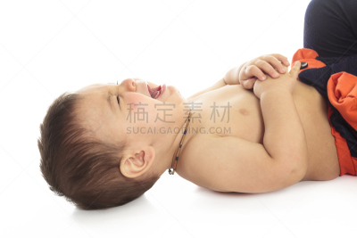 婴儿,开端,耳痛,咬牙环,水平画幅,小的,可爱的,面部表情,白人