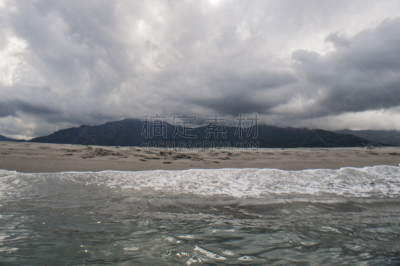 暴风雨,伊特鲁里亚海,海滩,多云,粗糙的,科西嘉,水,天空,美,水平画幅