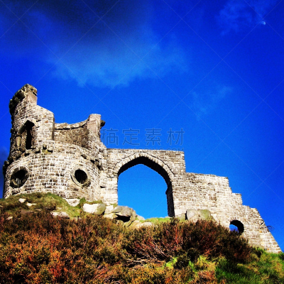 英国,英格兰,城堡,方形画幅,废墟,割,摄影,旅行