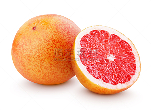 葡萄柚,熟的,一半的,柑橘属,白色,分离着色,水平画幅,素食,无人,生食