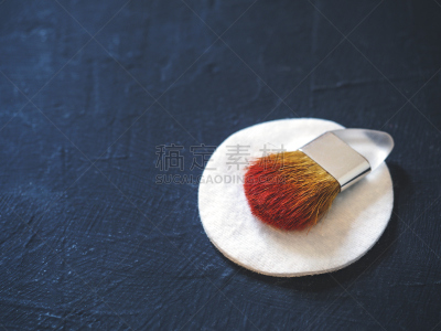 彩妆,化妆刷,圆形,黑色背景,白色,个人随身用品,撒谎者,化妆棉,美,艺术家
