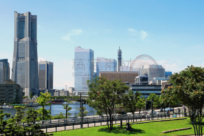 横滨高速铁路,地形,天空,城镇景观,水平画幅,草坪,户外,都市风景,办公园区,城镇