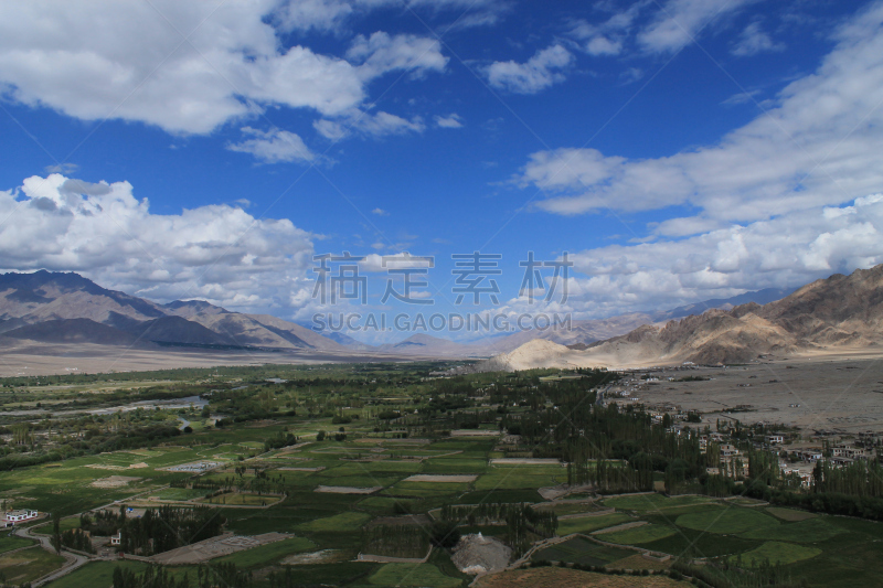 风景,印度河,在上面,寺院,天空,灵性,水平画幅,无人,喜马拉雅山脉,户外