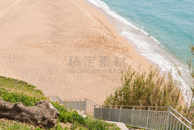 西班牙,巴塞罗那,赫罗纳省,海岸线,特萨德玛,地中海,夏天,户外,埃斯塔蒂特,欧洲
