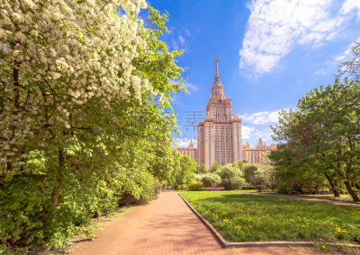 天空,校园,大学,莫斯科,春天,日光,在下面,mikhail lomonosov,州,林区