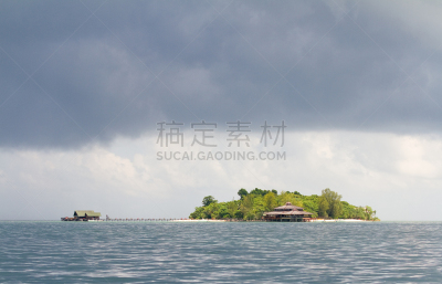 水,天空,暴风雨,度假胜地,水平画幅,无人,婆罗洲岛,哥打基纳巴卢,沙巴州,夏天