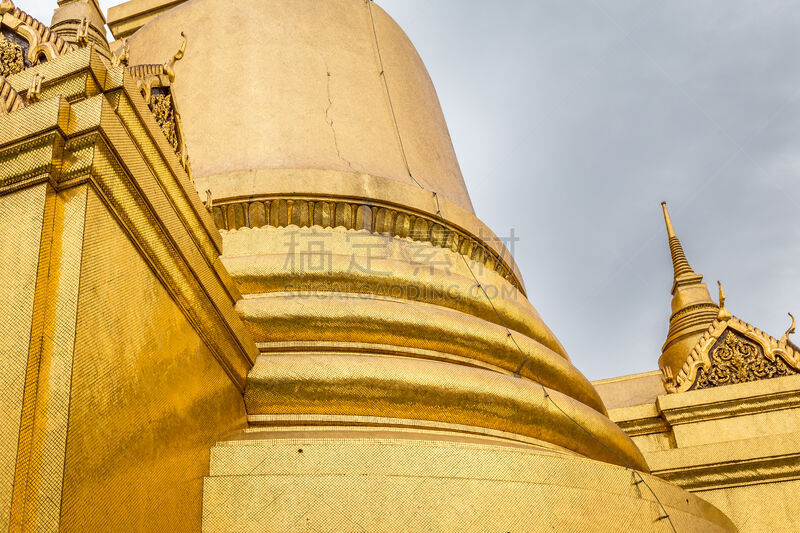 玉佛寺,普拉考乌敦陶佛寺,小乘佛教,金叶,水平画幅,无人,户外,班戈寇科省,僧院,泰国