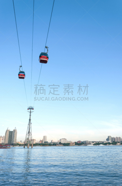 黄昏,松花江,哈尔滨,空中缆车,垂直画幅,水,天空,客船,运河,夏天