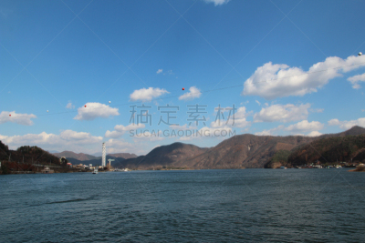 韩国,风景,秋天,岛,春川,汉江,轮廓跟踪,滑索,首尔,水坝