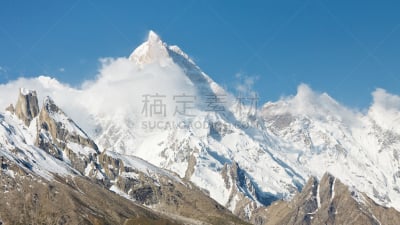 喀喇昆仑山,巴基斯坦,山,玛夏布洛姆峰,玛夏布罗姆山,保特罗冰川,伯尔蒂斯坦,斯卡都,天空,水平画幅