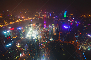 上海环球金融中心,外滩,浦东,上海,中国,航拍视角,角度,宽的,风景,观测点