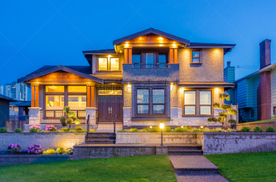 房屋,黄昏,门口,夜晚,夏天,石材,金属,石头,居住区,门阶