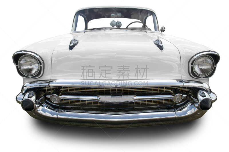 雪佛兰贝莱尔,1957,白色,雪佛兰,改装汽车,保险杠,老爷车,跑车,古董车,正面视角