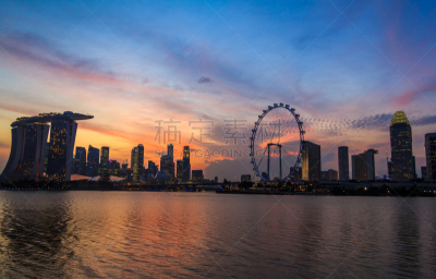 曙暮光,城市,新加坡,水,天空,夜晚,滨水,都市风景,现代