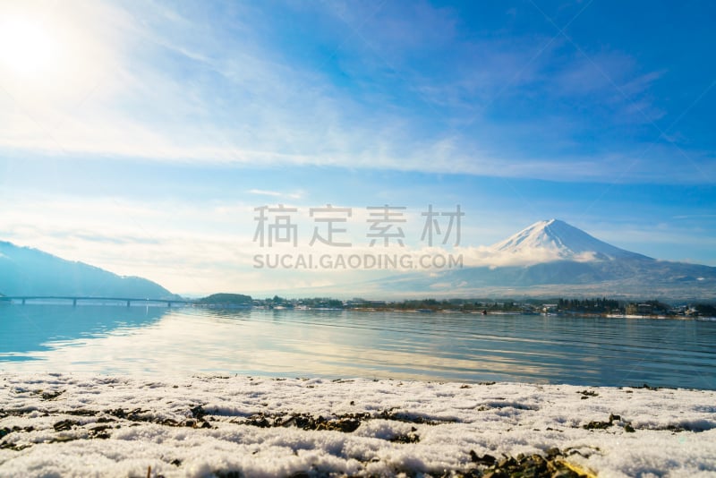 河口湖,富士山,看风景,富士河口湖,自然,天空,旅游目的地,水平画幅,雪,无人