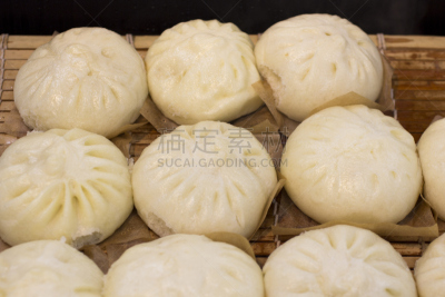 中式小笼包,水平画幅,无人,日本食品,蒸菜,中国食品,摄影
