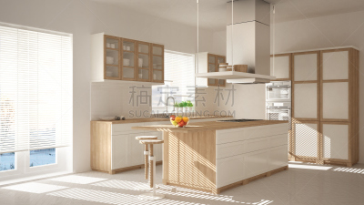 现代,窗户,人字形图案,建筑,岛,厨房,极简构图,吧椅,镶花地板,室内地面