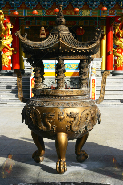 香炉,寺庙,巨大的,砂劳越州,道教,庭院,垂直画幅,天空,灵性,东亚