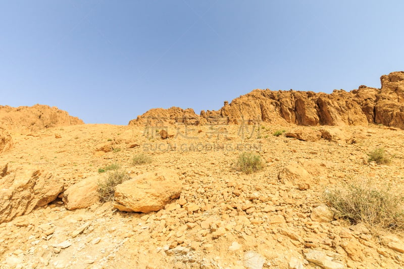 石材,地形,峡谷,沙漠,天空,沟壑,水平画幅,夏天,户外,干的