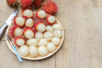 红毛丹,餐具,水平画幅,维生素,特写,泰国,甜点心,开着的,马来半岛的原住民