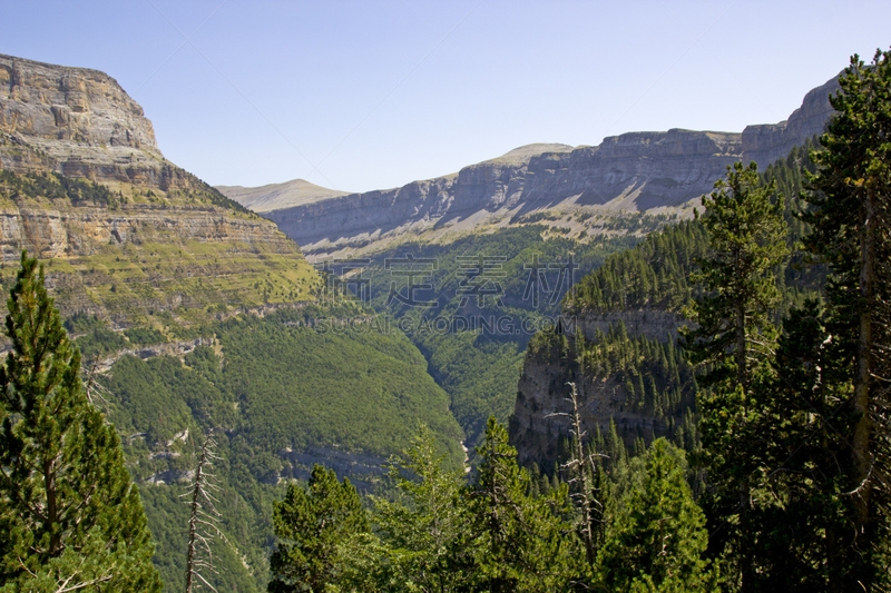 宝丽丝山脉,西班牙,山谷,ordesa national park,韦斯卡,自然,国家公园,水平画幅,绿色,地形