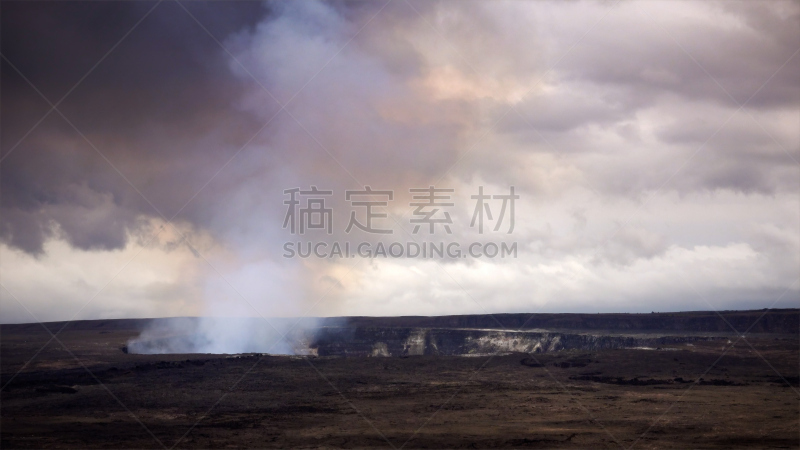 烟,蒸汽,动作,哈蕾茂茂火山口,哈雷马坞火山口,几劳亚活火山,夏威夷大岛,风管,火山喷口,天空