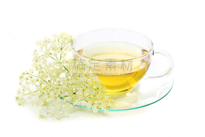 接骨木树,茶,水平画幅,无人,玻璃,饮料,花茶,白色,植物,芳香疗法