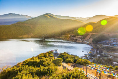 泸沽湖,云南省,中国,自然,宁静,旅游目的地,水平画幅,枝繁叶茂,无人,蓝色