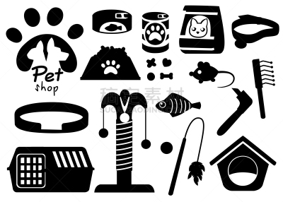 绘画插图,猫,碗,矢量,衣领,平坦的,计算机图标,玩具,个人随身用品,喂养