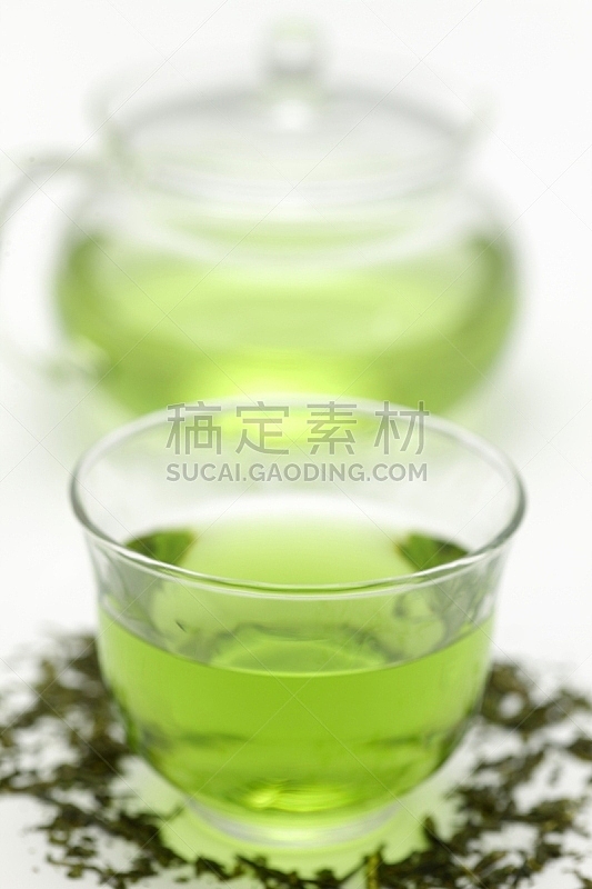 绿茶,日式茶杯,茶叶,餐具,垂直画幅,茶树,无人,玻璃,饮料,咖啡