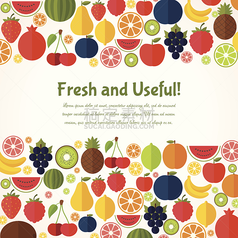水果,背景,草莓,绘画插图,平坦的,素食,樱桃,符号,桃,椰子