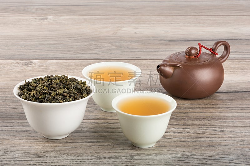 杯,茶壶,绿茶,土器,褐色,茶树,水平画幅,无人,干花,组物体