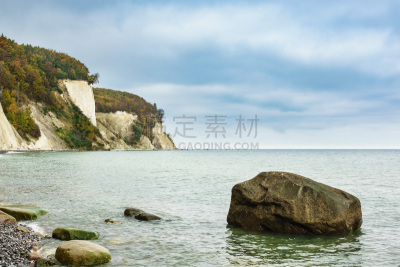 德国,岛,海岸线,,施图本卡默,white cliffs,吕根岛,梅克伦堡前波莫瑞州,水,天空