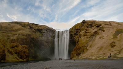 冰岛国,树林瀑布,seljalandsfoss waterfall,自然,水,水平画幅,地形,瀑布,无人,户外