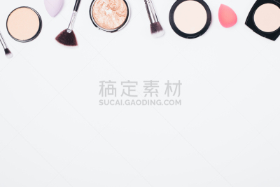润肤露,商品,平铺,国境线,华丽的,留白,艺术家,彩妆,边框,白色