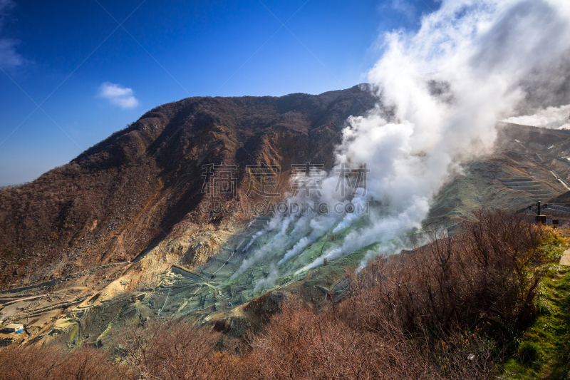 硫磺,火山,富士山,动作,风管,大涌谷,富士箱根伊豆国立公园,火山地形,蒸汽,采石场