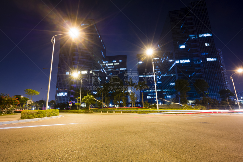 夜晚,路,建筑外部,现代,厦门,福建省,办公室,窗户,水平画幅,无人