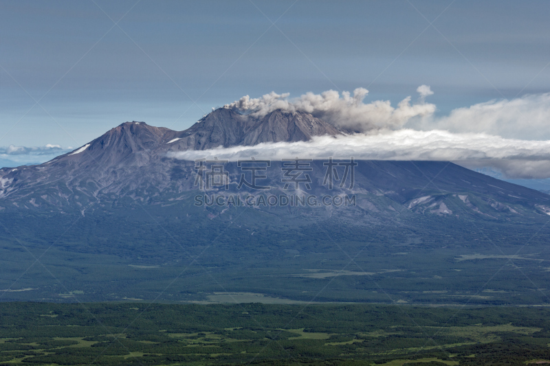 堪察加半岛,火山,天空,火山渣锥,地名,水平画幅,无人,火山地形,夏天,户外