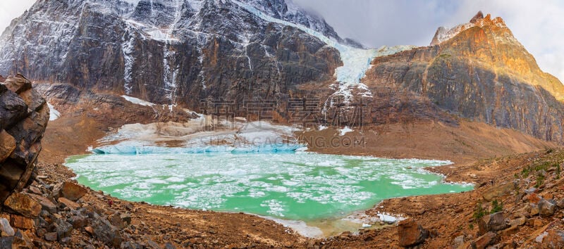 湖,冰河,山,艾迪斯卡佛山,雪,加拿大,池塘,自然美,angel glacier,碧湖