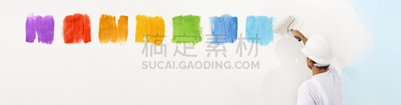 滚刷,涂料,背景,空白的,墙,织品样本,男人,白色,绘画插图,作画